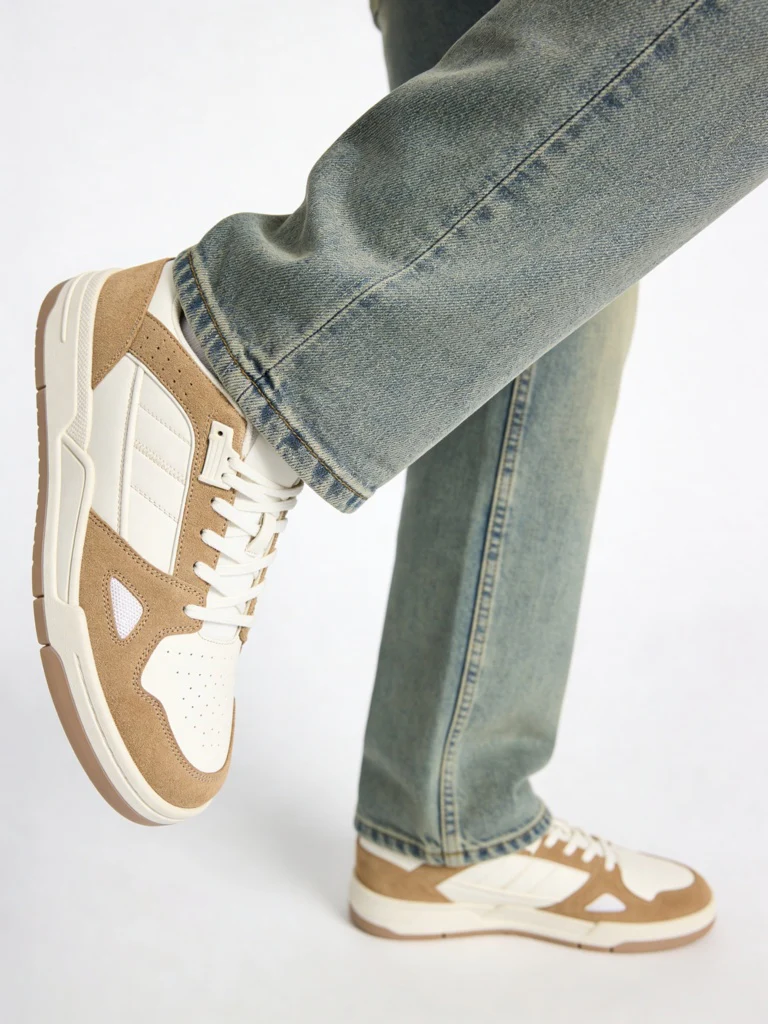 SOLEPLAY Beige Suede-Detailed Lace-Up Sneakers