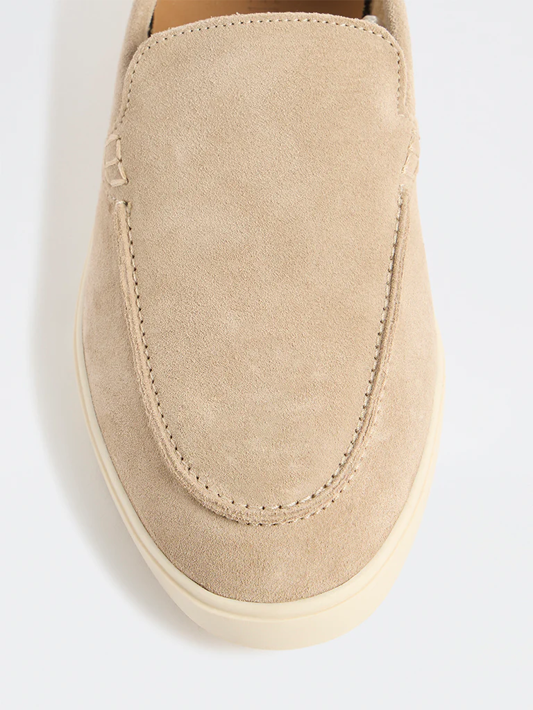 SOLEPLAY Beige Suede Loafers - Image 4