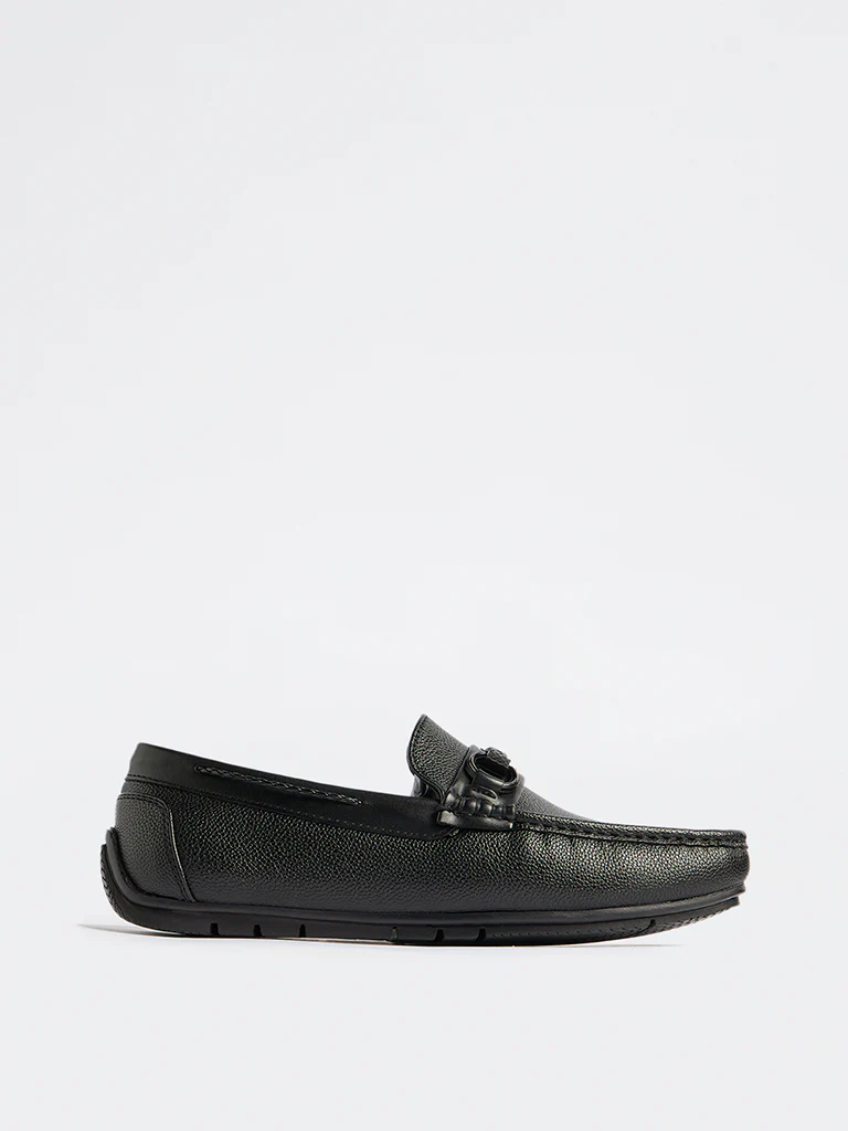 SOLEPLAY Black Braided Strap Driving Loafers - Image 2