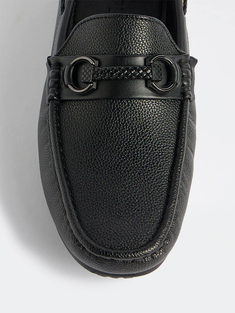 SOLEPLAY Black Braided Strap Driving Loafers - Image 4