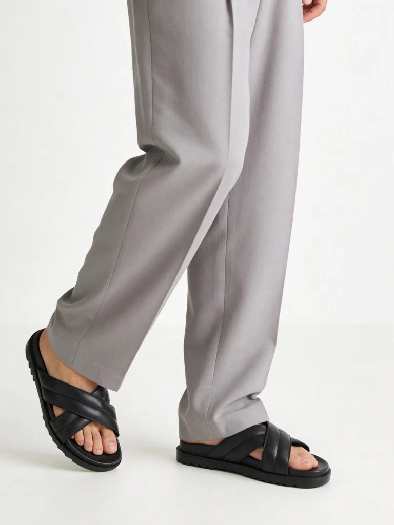 SOLEPLAY Black Criss-Cross Slip-On Sandals