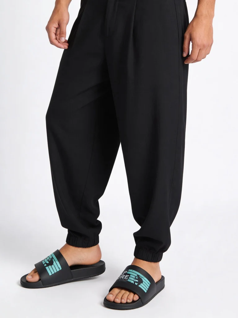 SOLEPLAY Black Graphic Design Pool Slides