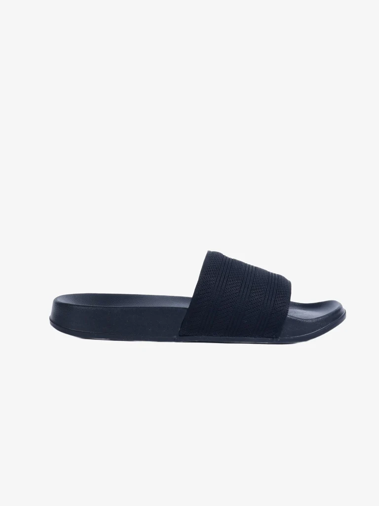 SOLEPLAY Black Knit Slides - Image 2