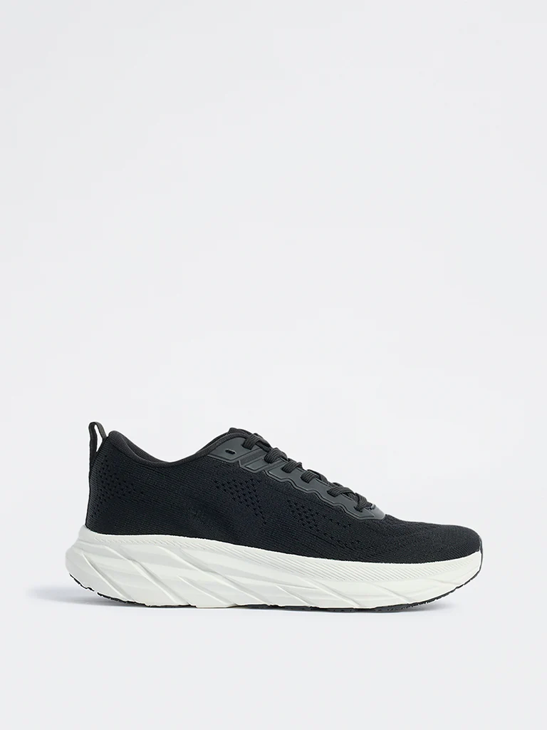SOLEPLAY Black Knit-Textured Lace-Up Sneakers - Image 2