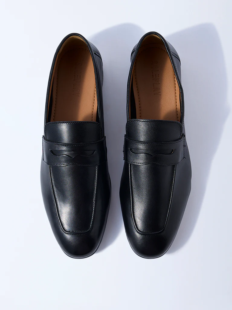 SOLEPLAY Black Penny Leather Loafers - Image 3