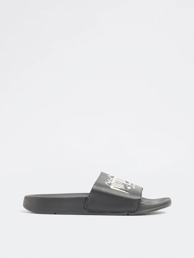 SOLEPLAY Black Printed Pool Slides