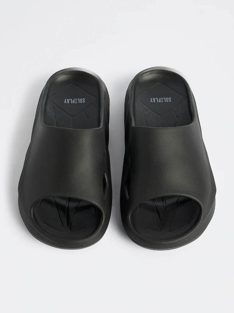 SOLEPLAY Black Sports Slides - Image 3