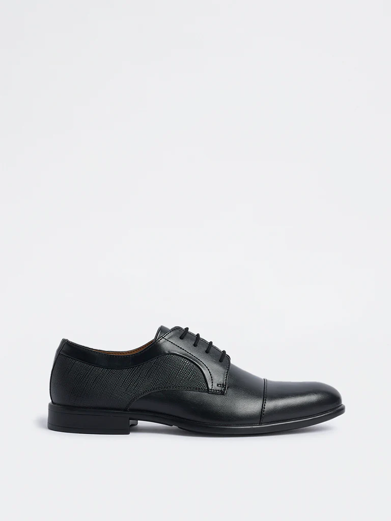 SOLEPLAY Black Textured Derby Shoes - Image 2