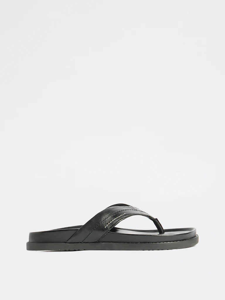 SOLEPLAY Black Thong-Strap Sandals
