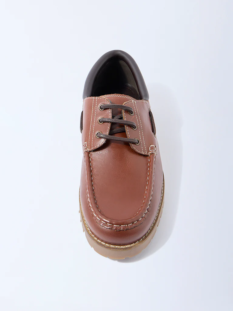 SOLEPLAY Brown Boat Leather Shoes - Image 4