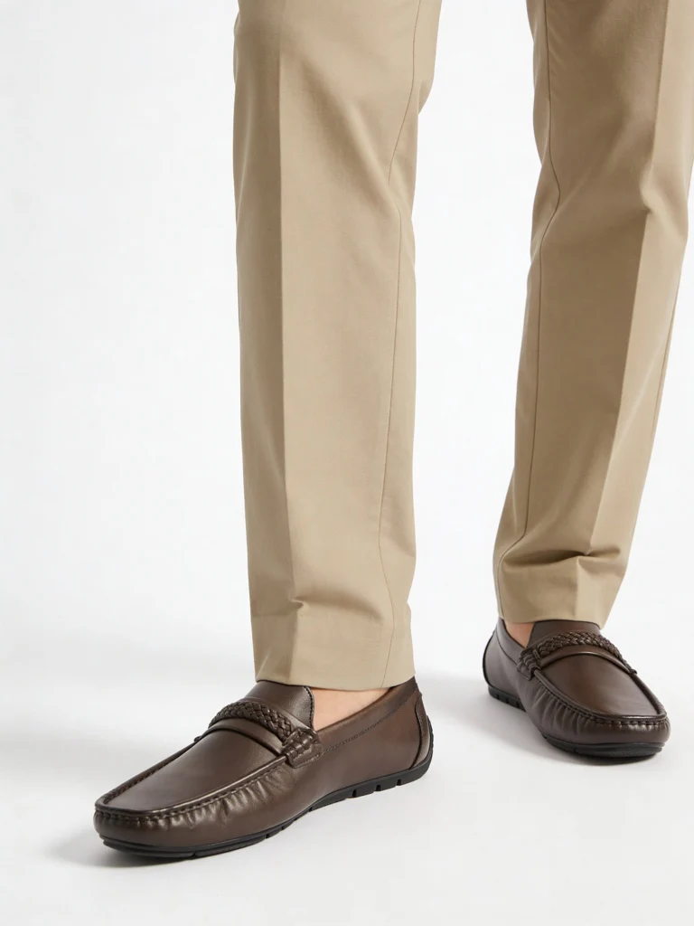 SOLEPLAY Brown Braided Penny Loafers