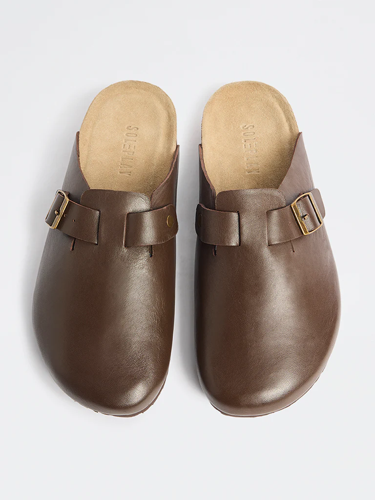 SOLEPLAY Brown Buckle Clog Sandals - Image 3