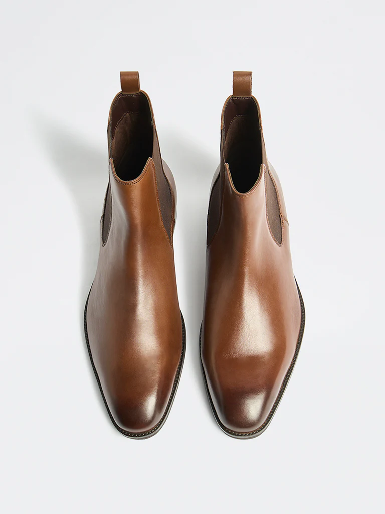 SOLEPLAY Brown Faux Leather Chelsea Boots - Image 3
