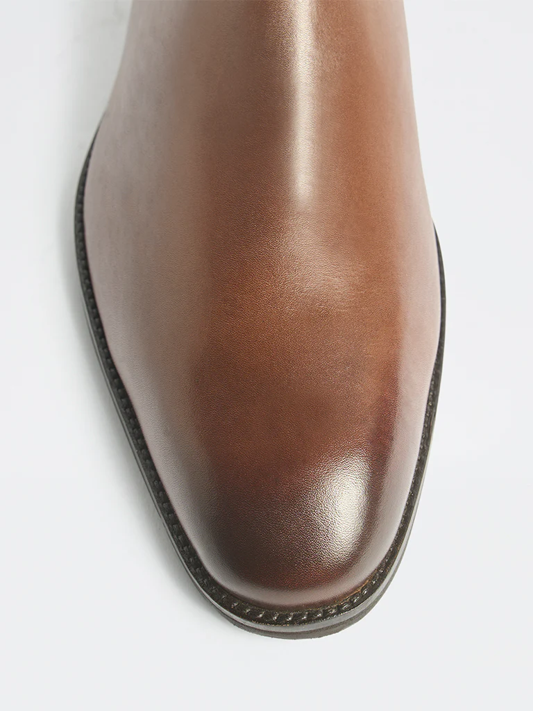 SOLEPLAY Brown Faux Leather Chelsea Boots - Image 4