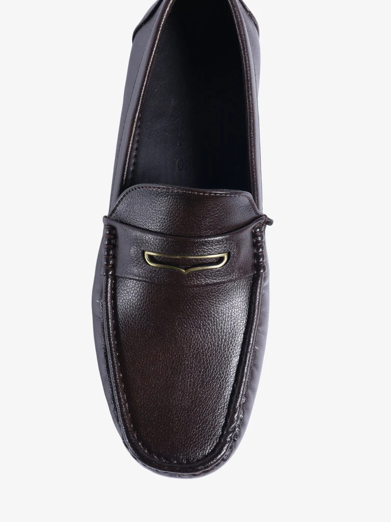 SOLEPLAY Brown Metal Accent Slip-On Loafers - Image 3