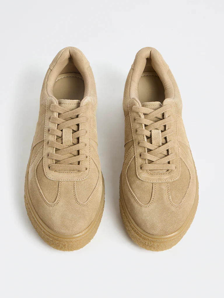 SOLEPLAY Brown Suede Lace-Up Sneakers - Image 3