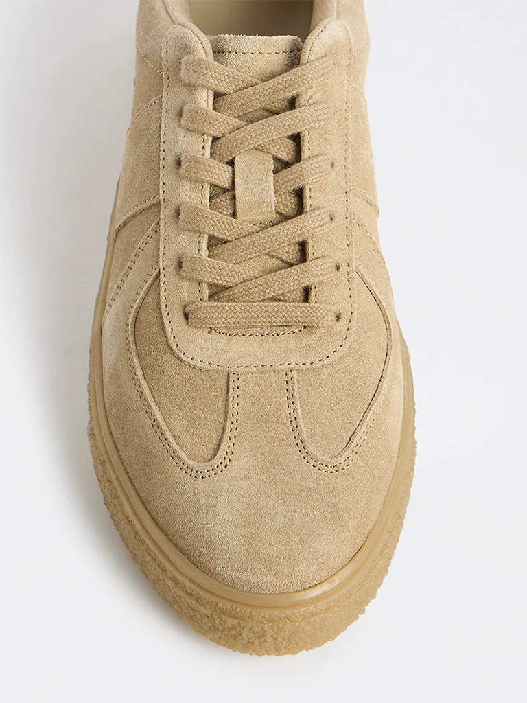 SOLEPLAY Brown Suede Lace-Up Sneakers - Image 4