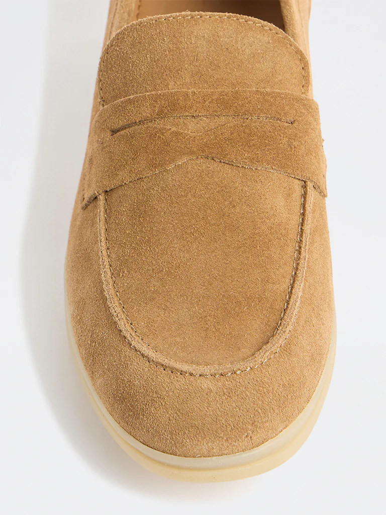 SOLEPLAY Brown Suede Penny Loafers - Image 4