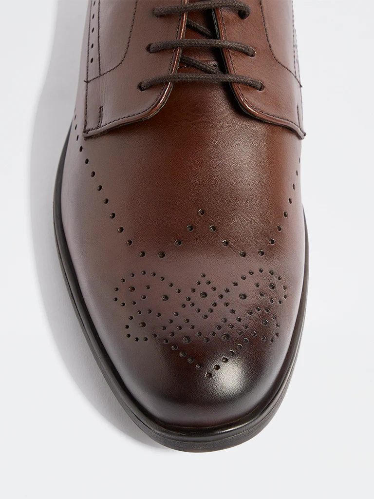 SOLEPLAY Dark Brown Perforated Dennis Shoes - Image 3