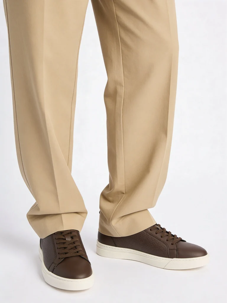 SOLEPLAY Dark Brown Self-Textured Lace-Up Sneakers