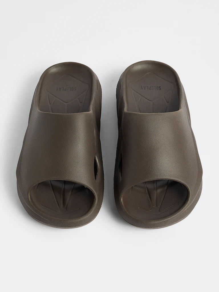 SOLEPLAY Dark Brown Sports Slides - Image 3