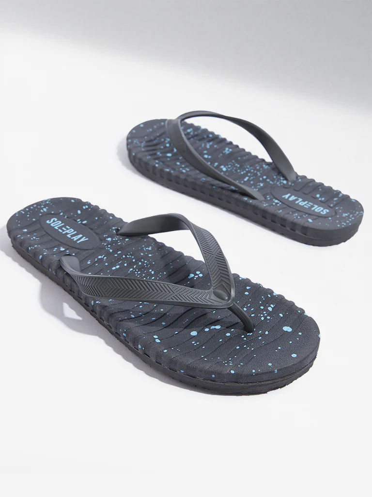 SOLEPLAY Dark Grey Speckle Textured Flip-Flop - Image 3