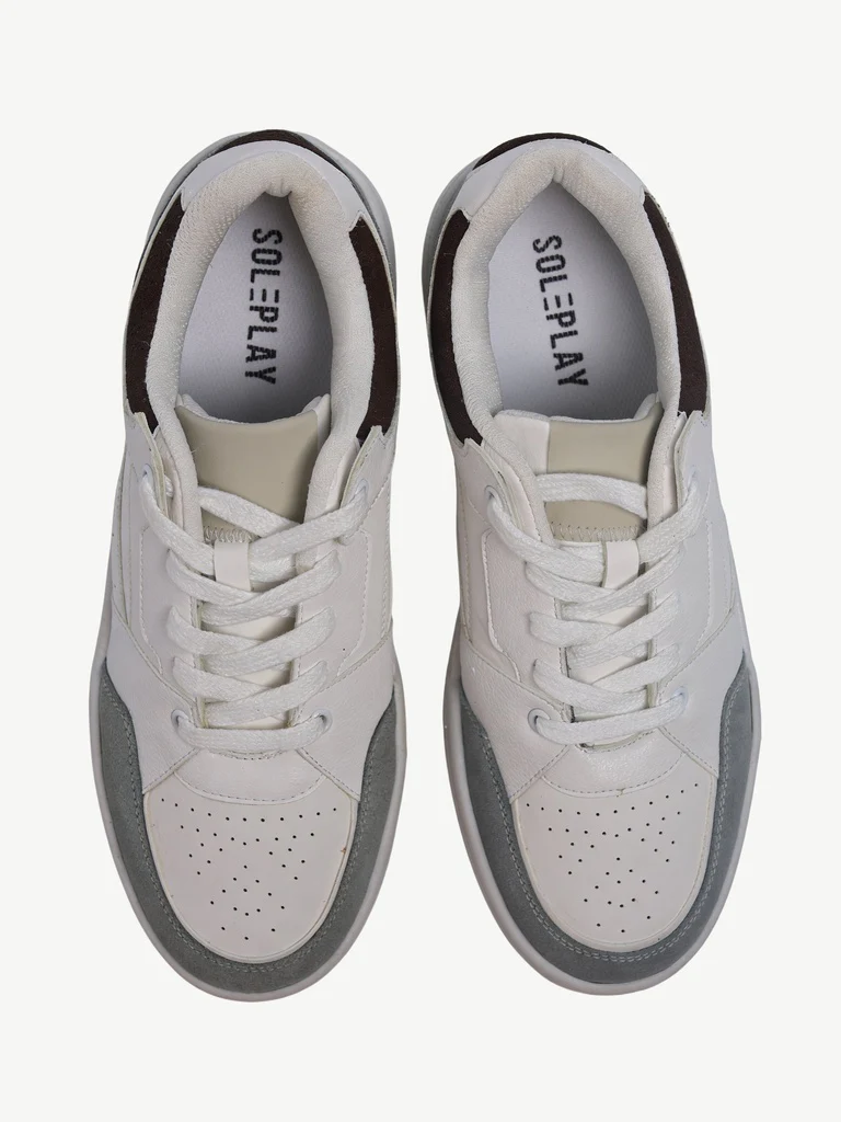 SOLEPLAY Grey Perforated Lace-Up Sneakers - Image 3