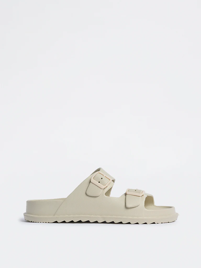 SOLEPLAY Ivory Buckle-Detailed Slides - Image 2