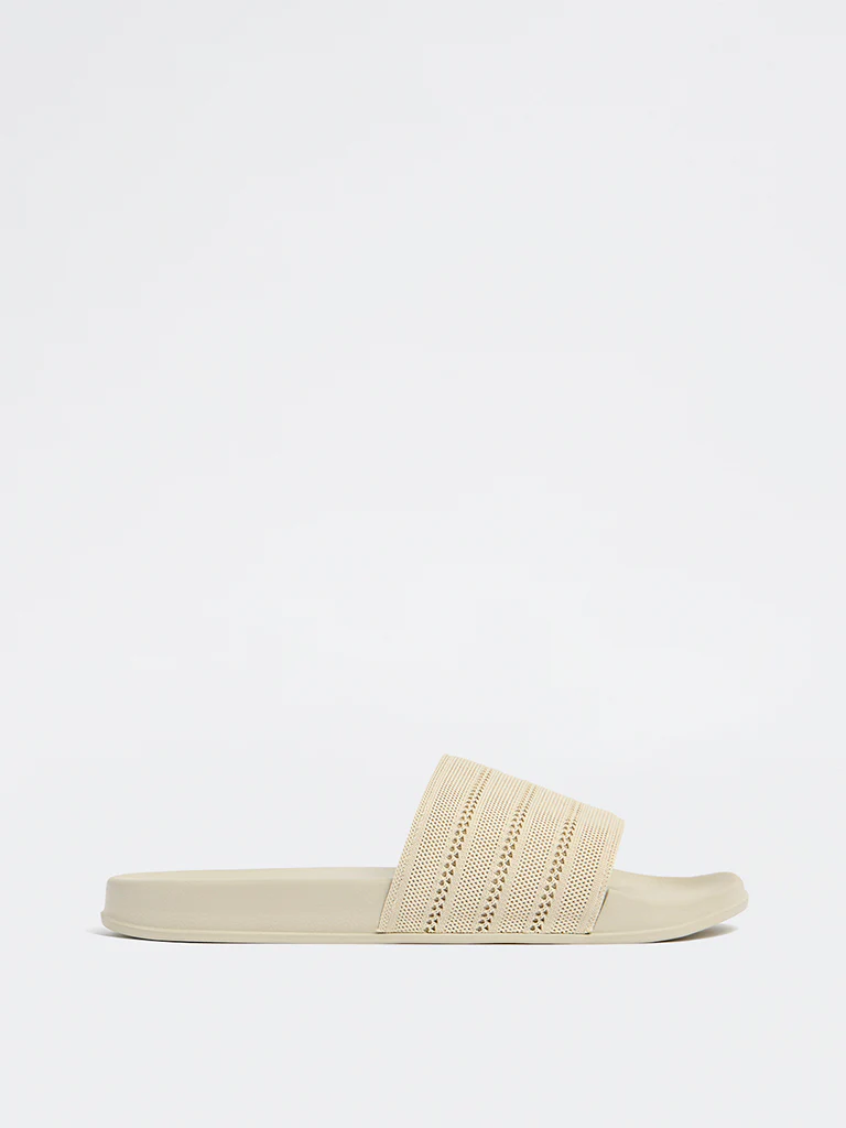 SOLEPLAY Ivory Knit-Textured Pool Slides