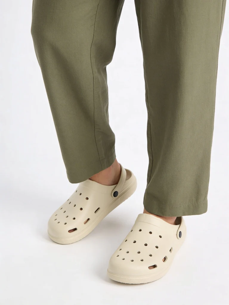 SOLEPLAY Ivory Perforated Clogs