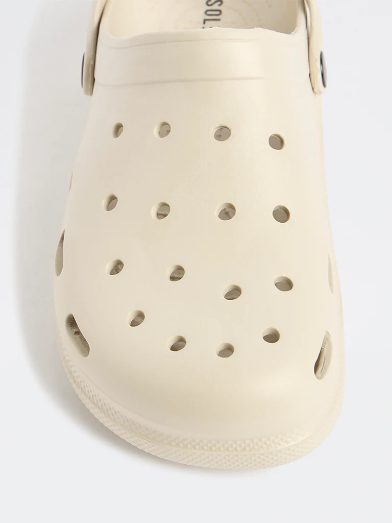 SOLEPLAY Ivory Perforated Clogs - Image 4