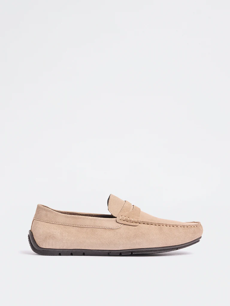 SOLEPLAY Light Beige Penny Suede Loafers