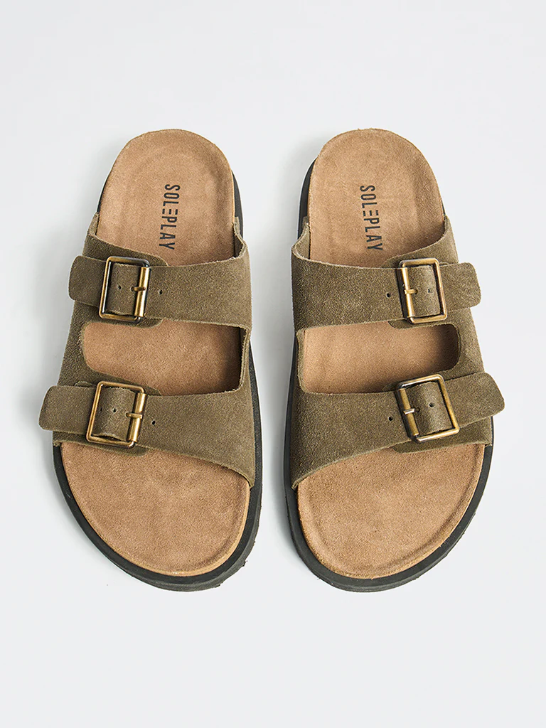SOLEPLAY Olive Buckle Detailed Suede Sandals - Image 3