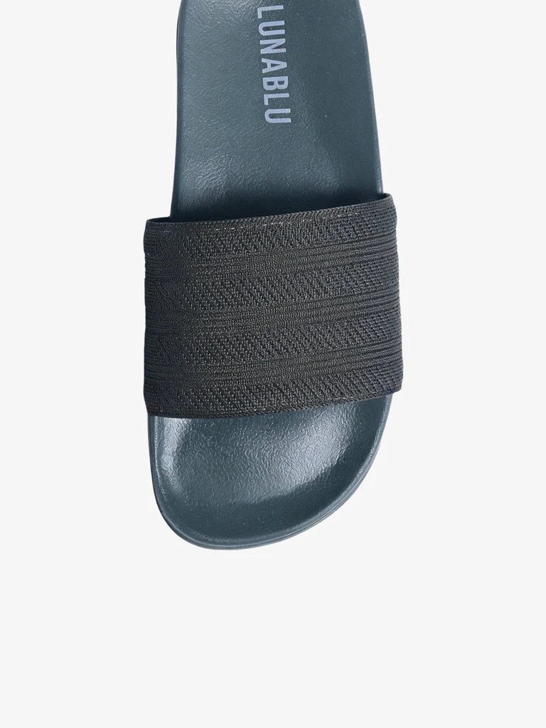 SOLEPLAY Olive Knit-Textured Pool Slides - Image 3