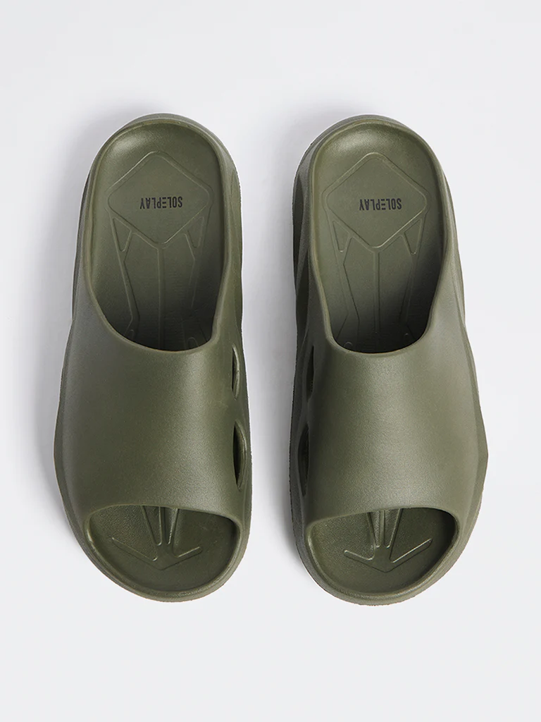 SOLEPLAY Olive Sports Slides - Image 3