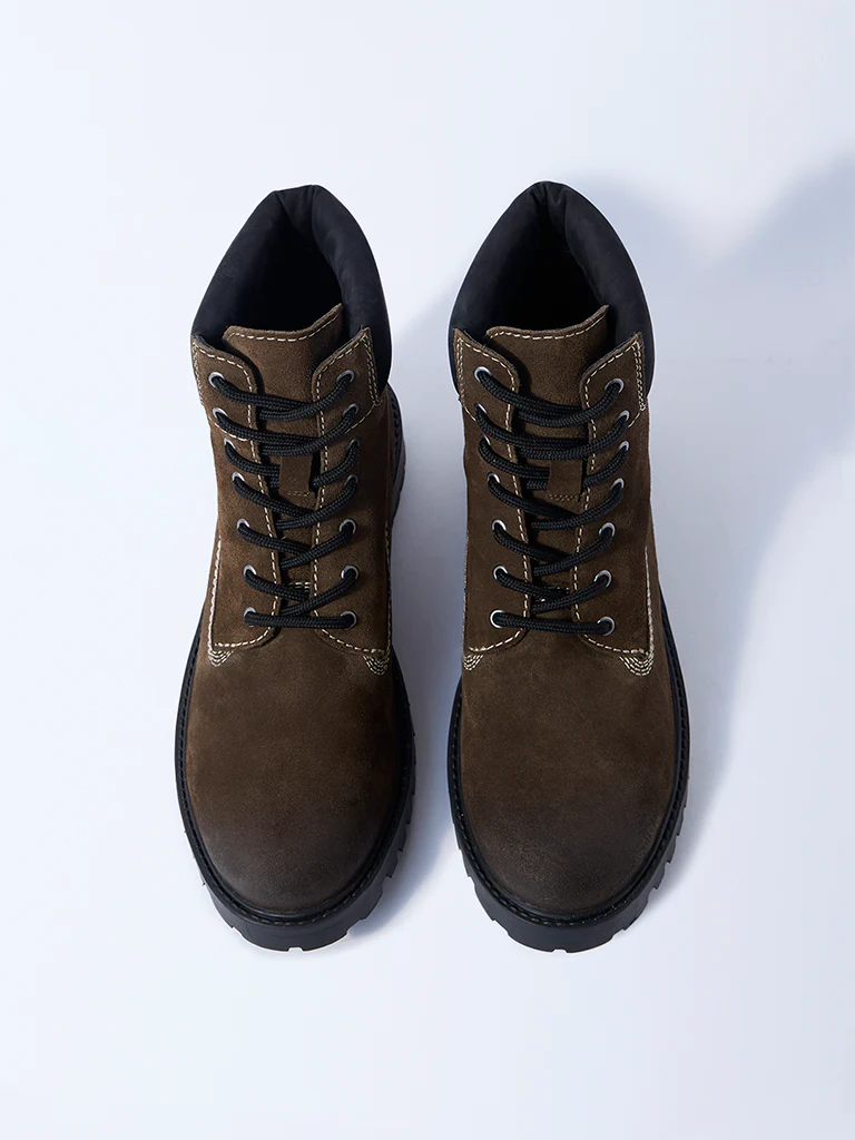SOLEPLAY Olive Suede Rowan Leather Boots - Image 2