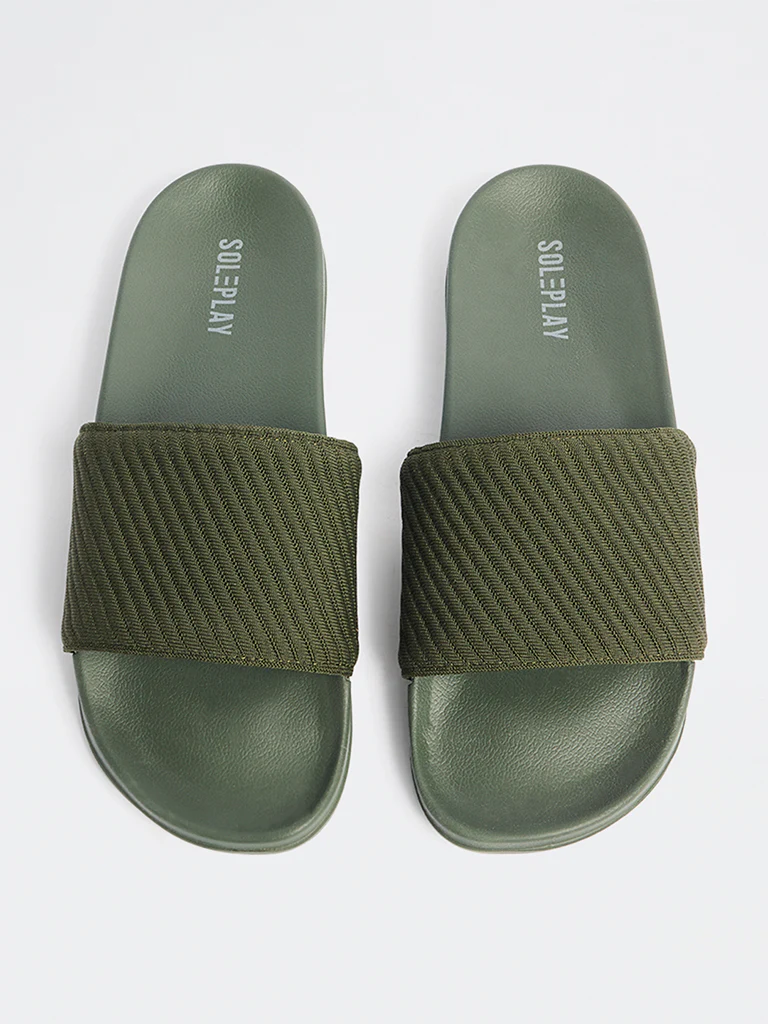 SOLEPLAY Olive Textured Pool Slides - Image 2