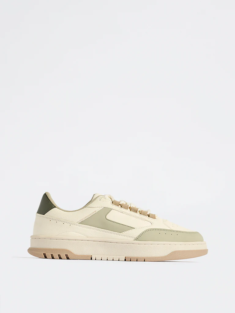 SOLEPLAY Sage Green Perforated Lace-Up Sneakers - Image 2