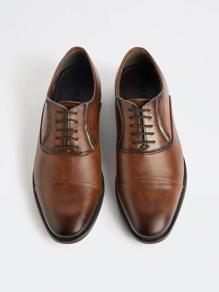 SOLEPLAY Tan Ombre Oxford Shoes - Image 3