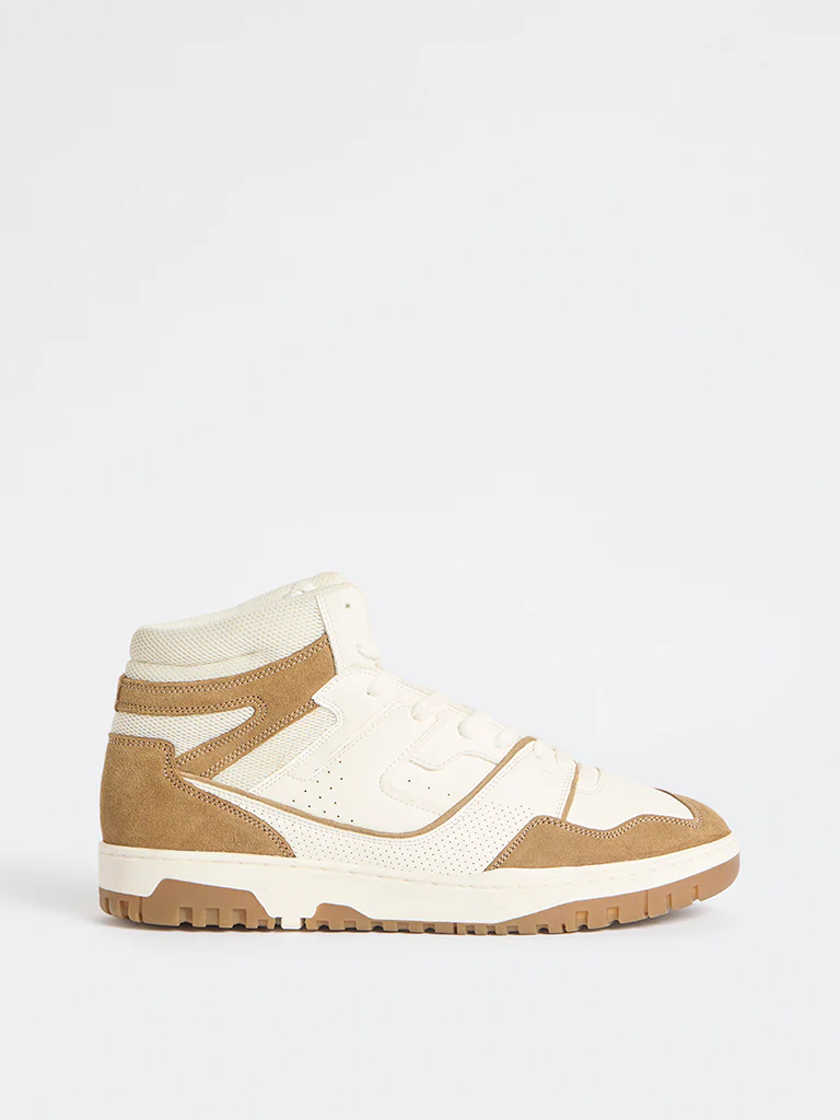 SOLEPLAY Taupe High-Top Suede Sneakers