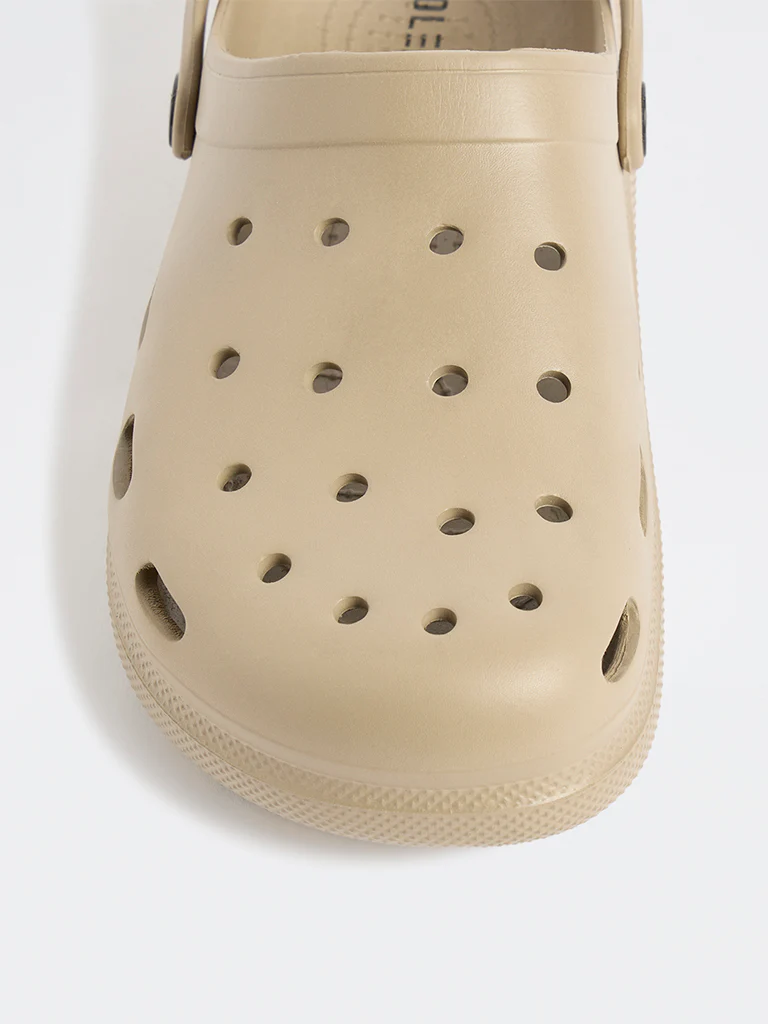 SOLEPLAY Taupe Perforated Clogs - Image 4