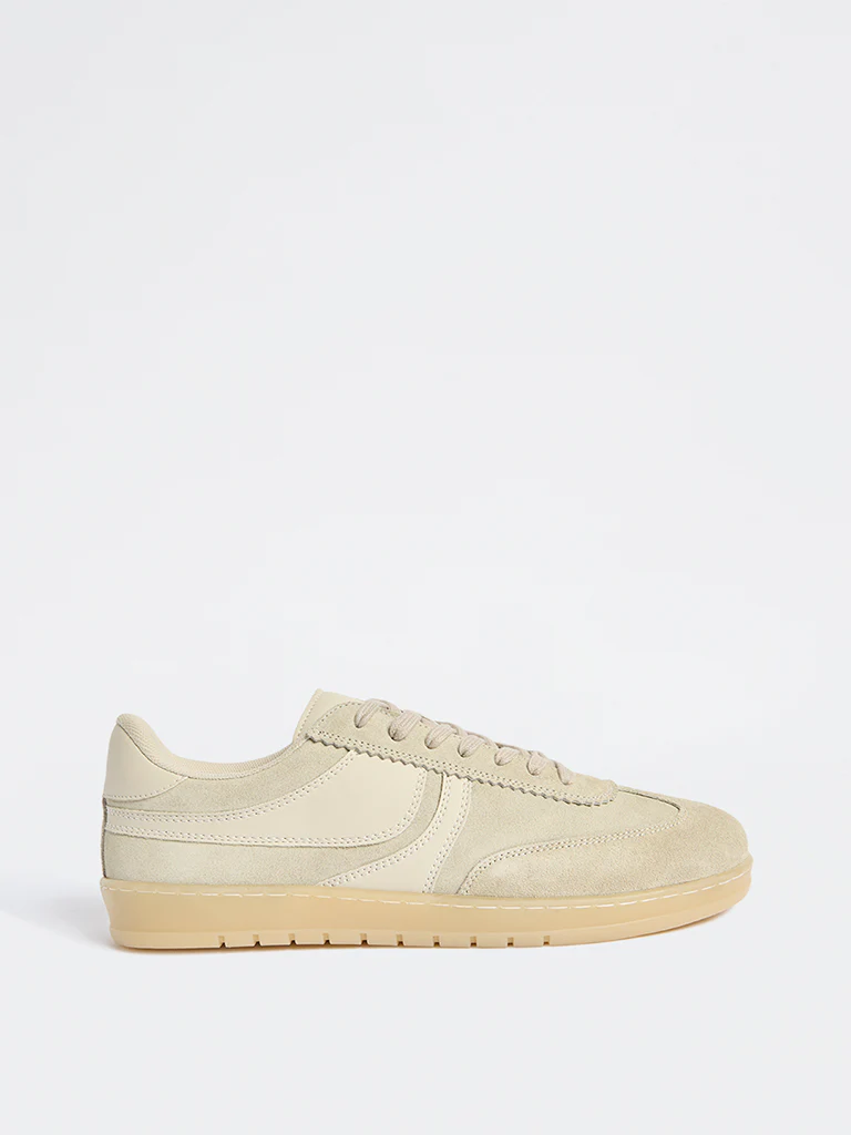 SOLEPLAY Taupe Suede Lace-Up Sneakers - Image 2