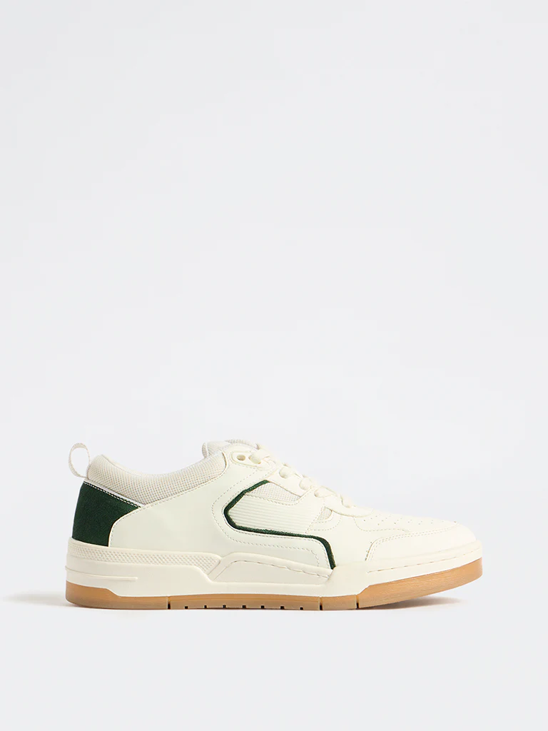SOLEPLAY White Contrast-Detailed Lace-Up Sneakers - Image 2