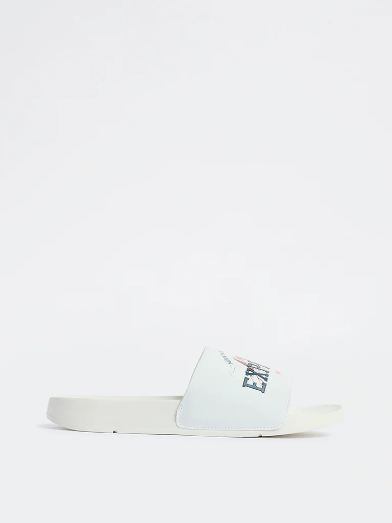 SOLEPLAY White Graphic Design Pool Slides - Image 2