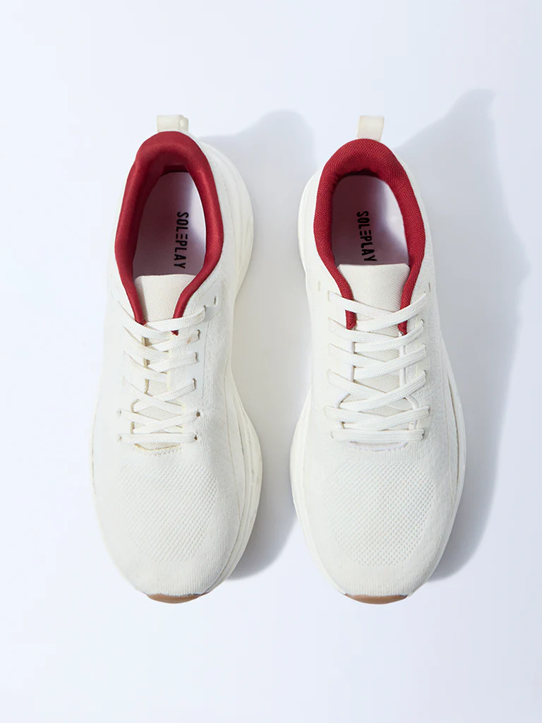 SOLEPLAY White Knit-Textured Jogger Shoes - Image 2
