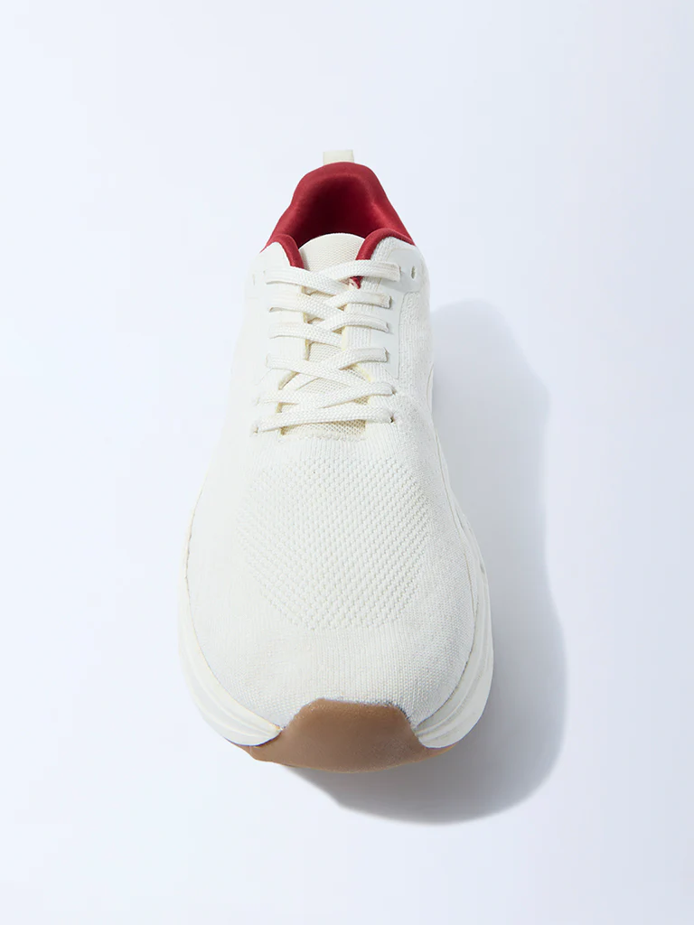 SOLEPLAY White Knit-Textured Jogger Shoes - Image 3