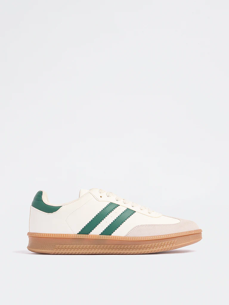 SOLEPLAY White Mesh Detailed Lace-Up Sneakers