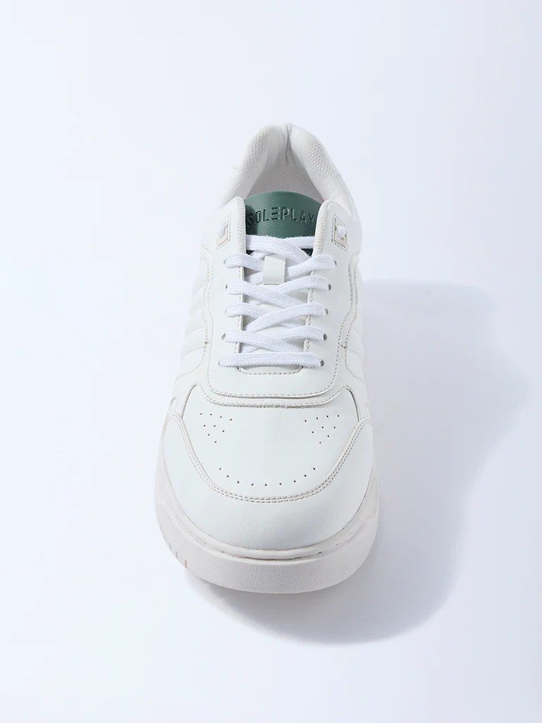 SOLEPLAY White Perforated Lace-Up Sneakers - Image 3