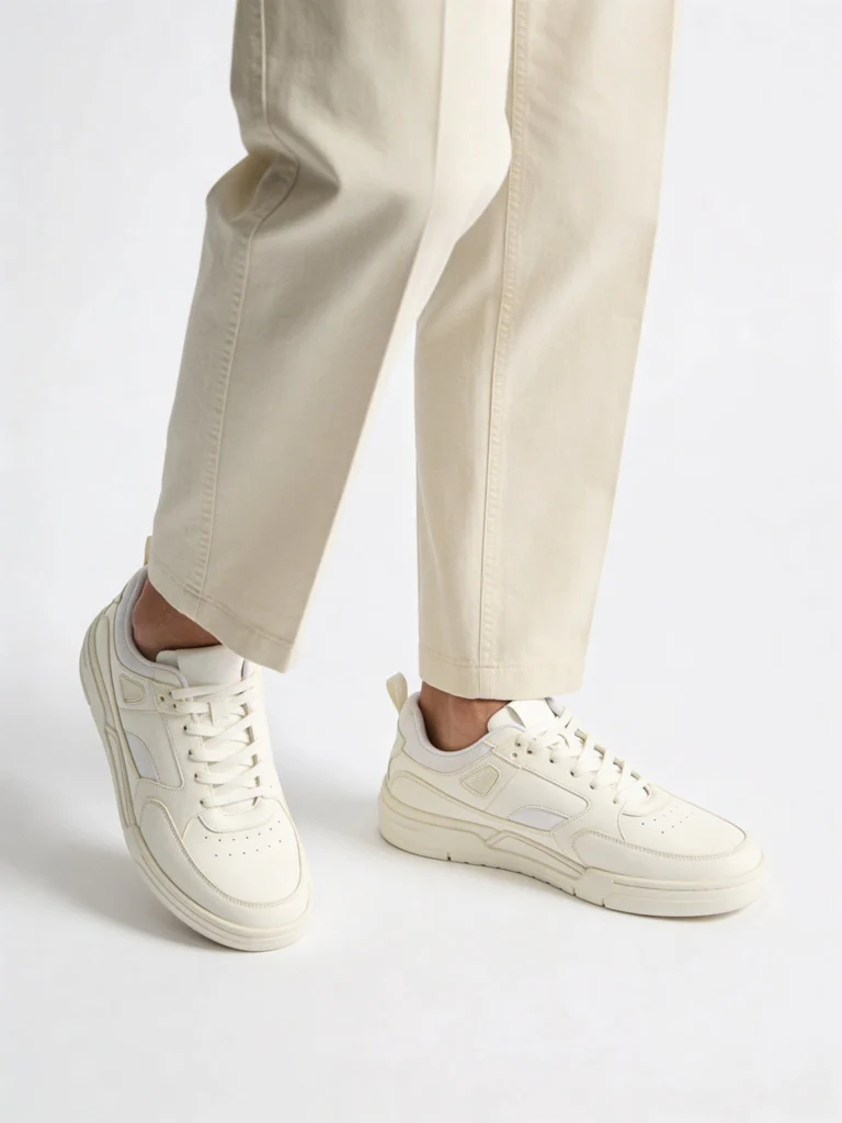 SOLEPLAY White Perforated Lace-Up Sneakers