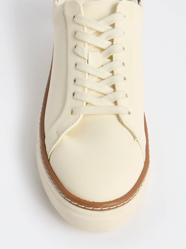 SOLEPLAY White Pipeline-Detailed Lace-Up Sneakers - Image 4